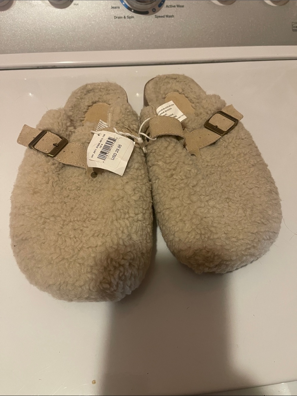 Kids Cozy Fleece Clog Slippers - Beige